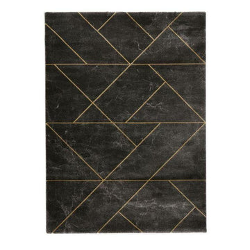 Craft 23486 Modern Geometric Marbled Soft Textured Dark Grey/Gold Rug-Think Rugs-Rug Love - The Most Loved Rug Store